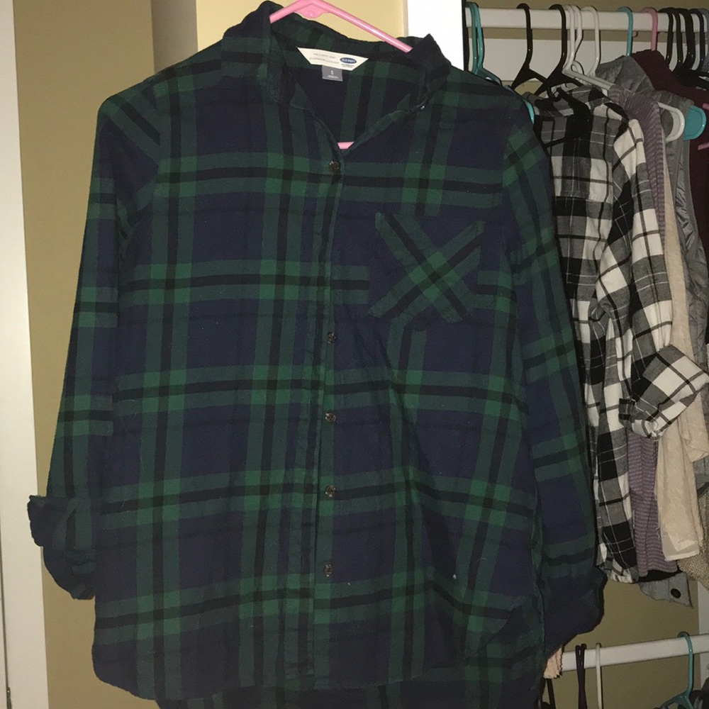 Green and blue flannel